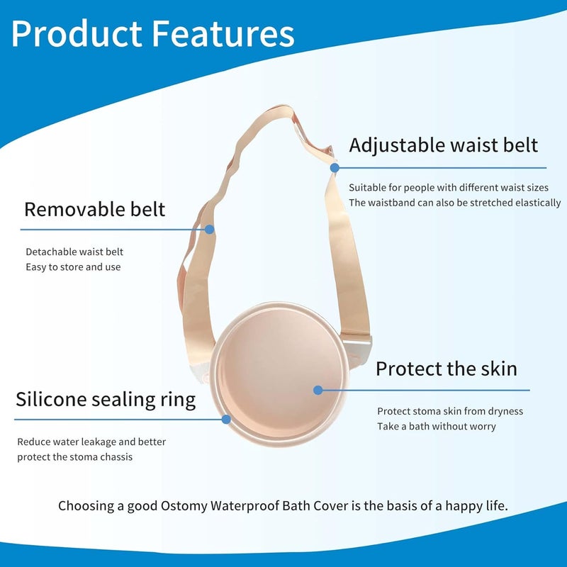 ovand Ostomy Shower Cover,Ostomy Supplies,Stoma Waterproof Bath Cover for Ostomy, Colostomy, Ileostomy Shower Wound Protector - Image 3